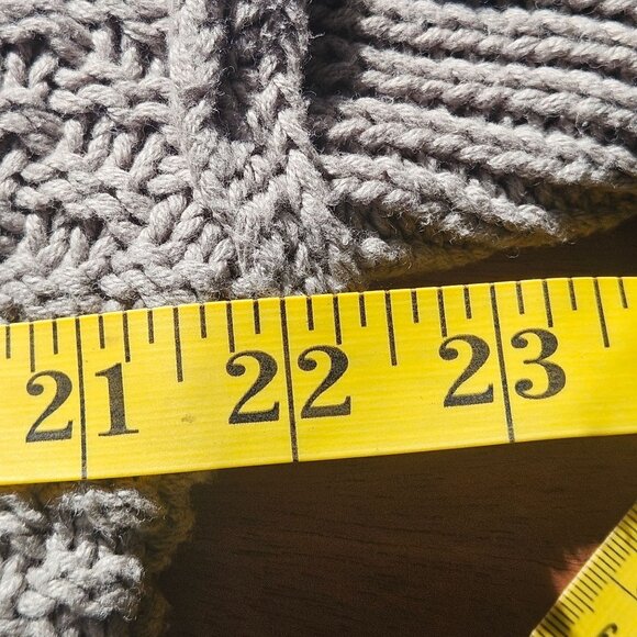 Aeropostale Wn Cropped Chunky CableKnit Sweater Gray L Light Academia Cozy Fall - Picture 12 of 15